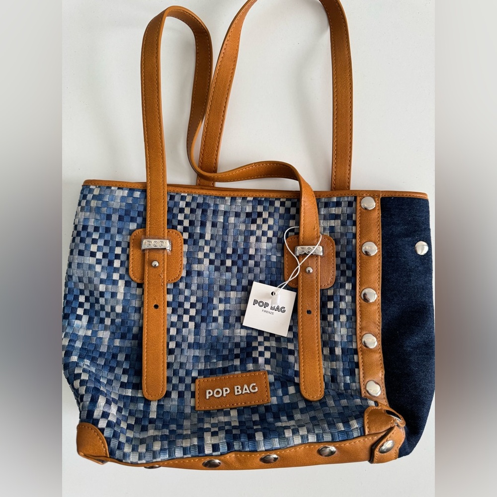 Blue and Tan Tote